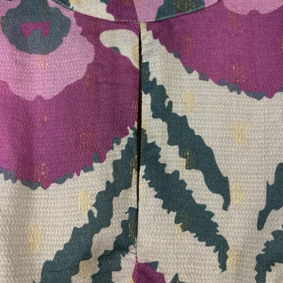 Oliphant Balloon Waisted Mini Patola Purple Small S Floral Gold Pleated Skirt - Picture 8 of 9